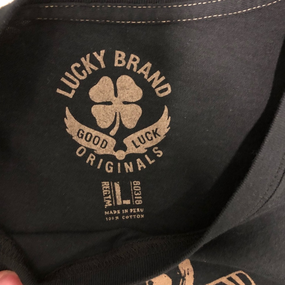 Lucky Brand t-shirt.  Black.  Large - Picture 3 of 3